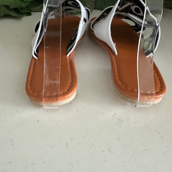Love Themed Womens Sandals With White Straps & Clear Backstrap - Picture 3 of 5